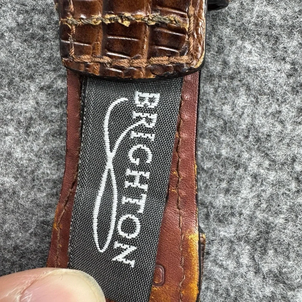 Brighton Brown & Black Leather Braided‎ Belt Size 36 Model P4100 *READ*